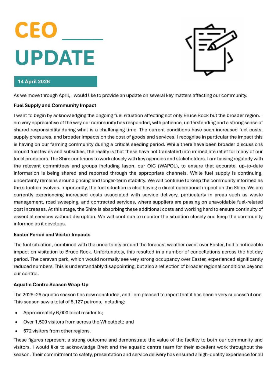 CEO Update - April 2026