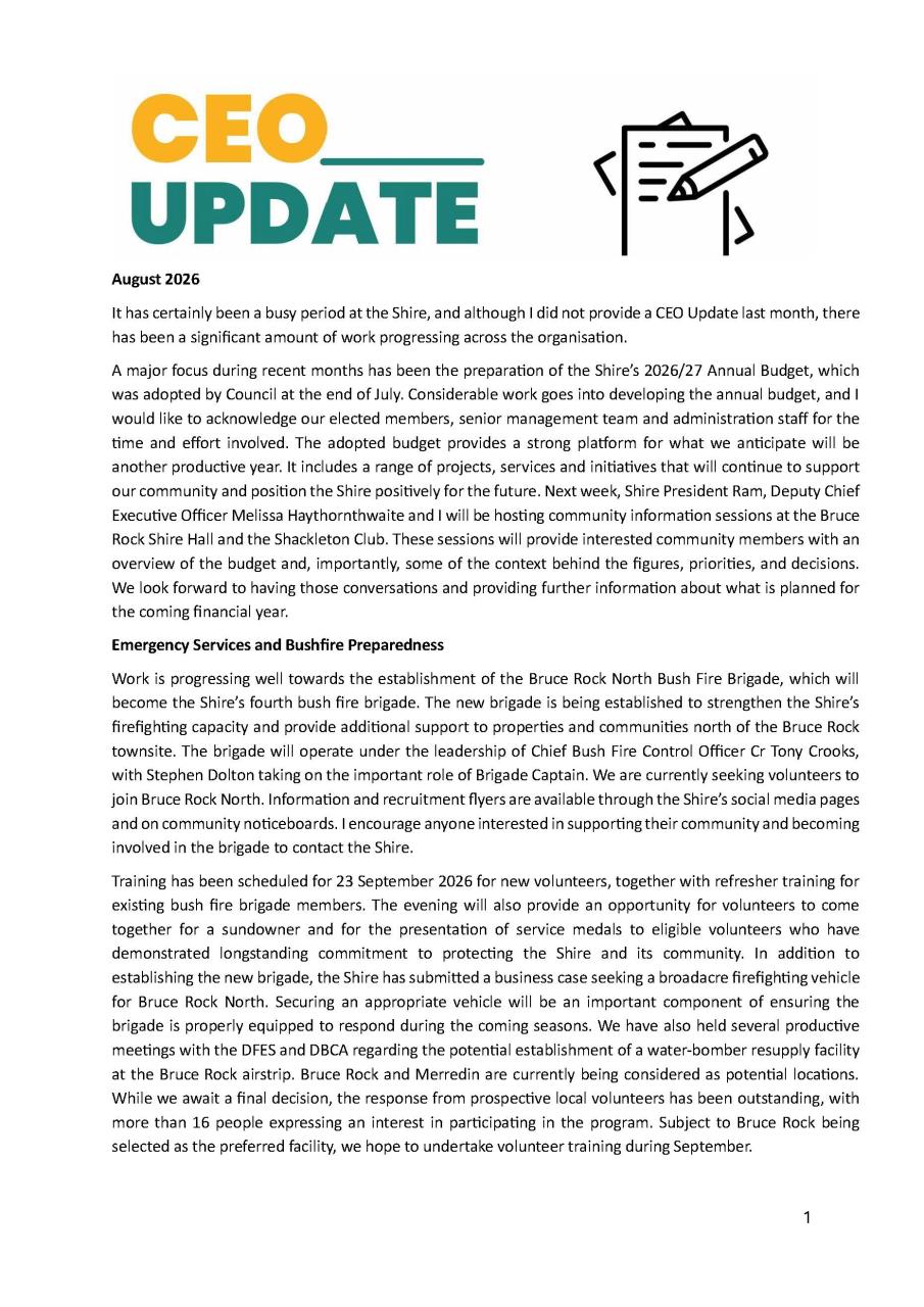 CEO Update - August 2026