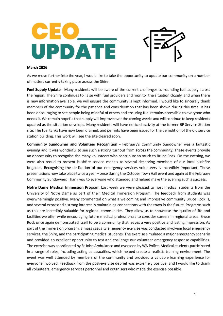 CEO Update - March 2026