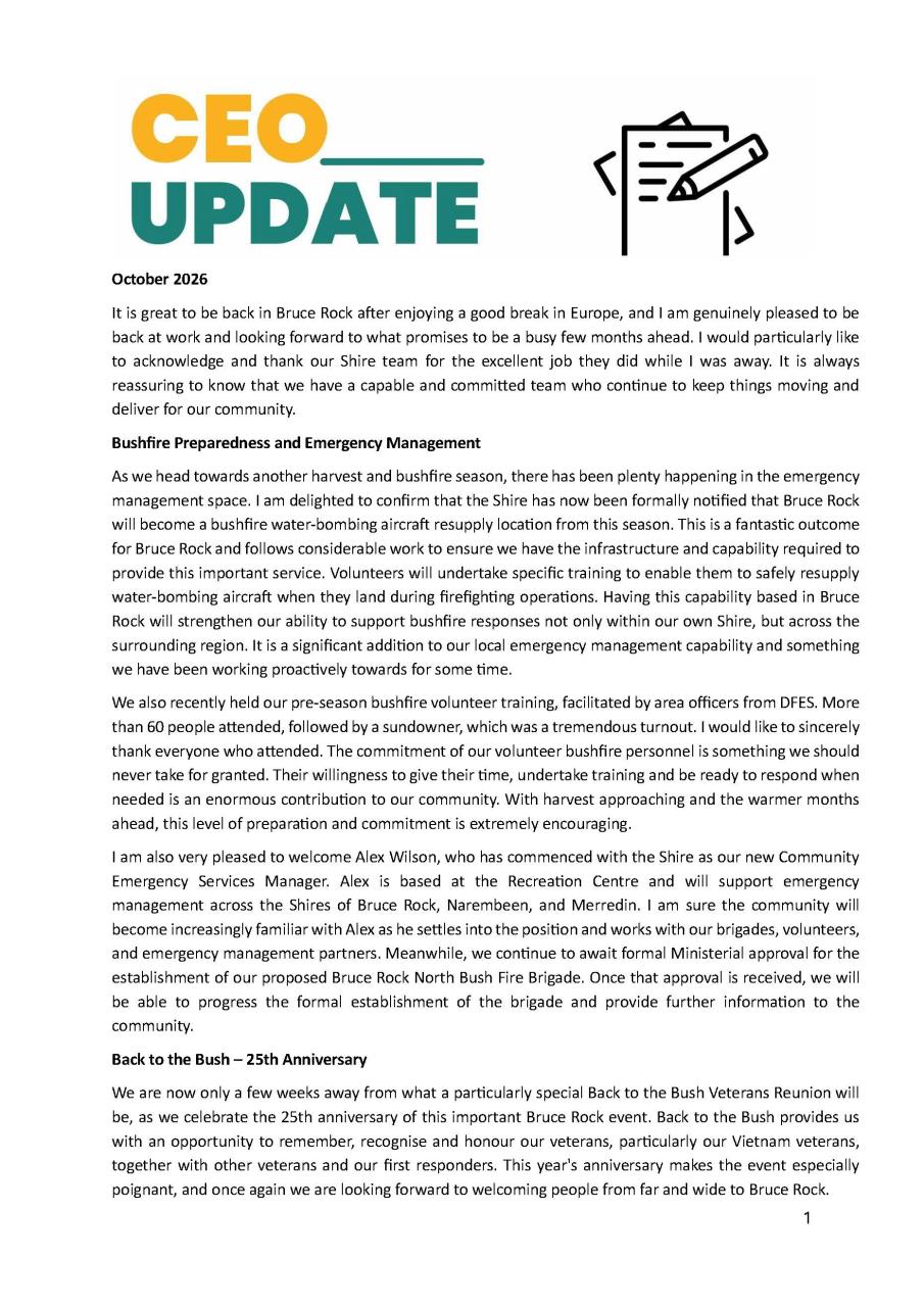 CEO Update - October 2026