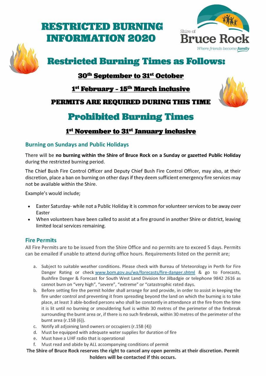 Restricted Burning Information 2020