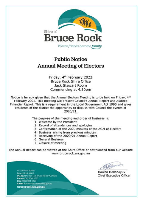 Annual Meeting of Electors
