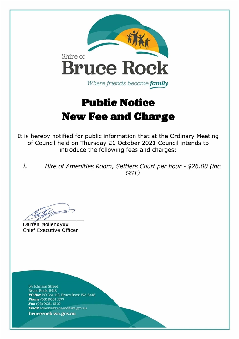Introduce New Fee for Amenities Buidling Settler Court 2021
