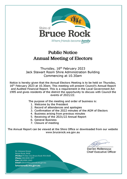 Annual Meeting of Electors