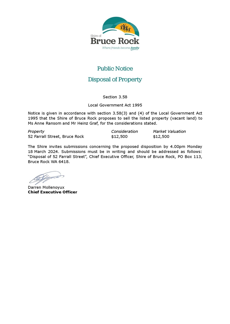 Disposal of Property