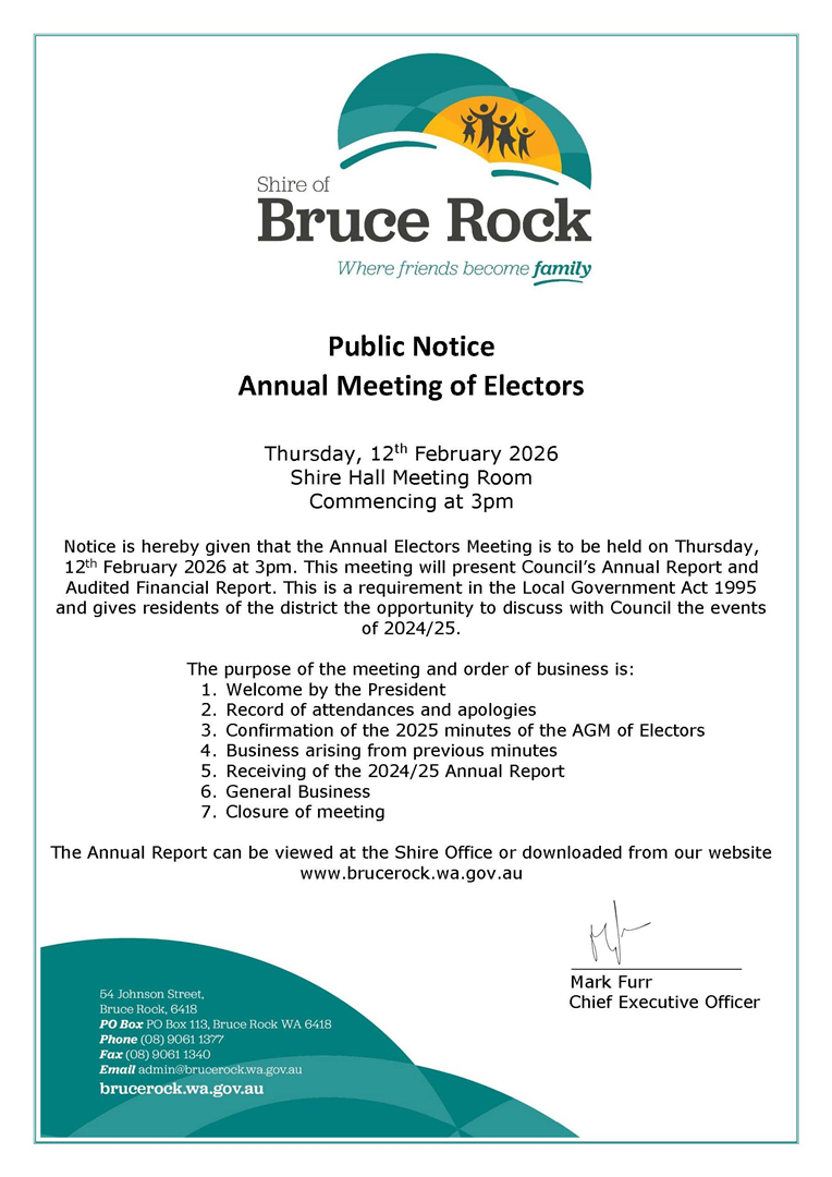 Public Notice for Electors Meeting 2026